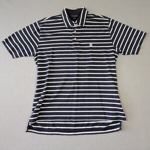 Brooks Brothers Polo Mens Medium Navy White Striped Short Sleeve Original Fit